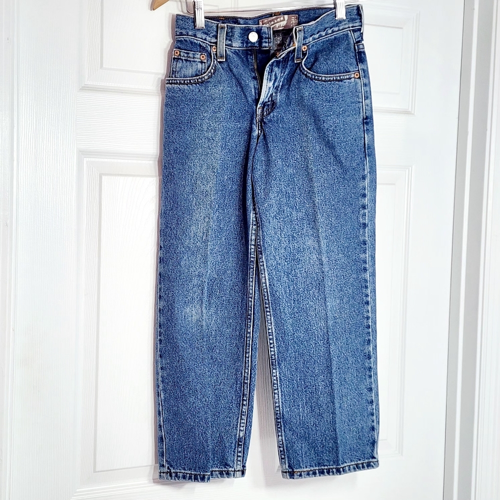 Levis 550 Relaxed Fit Jeans Boys Size 10 Reg 25x25 Casual Outdoors Dark Wash - Picture 2 of 8